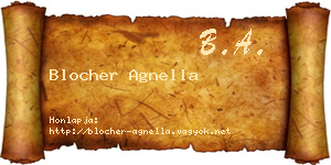 Blocher Agnella névjegykártya